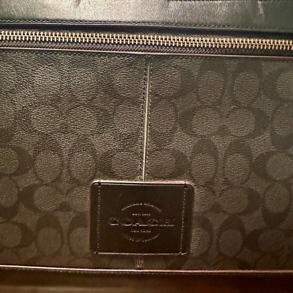 Coach Signature Briefcase. Black and Burgundy. Excellent Pre Loved Condition. - Picture 3 of 6